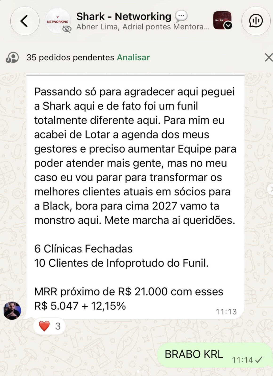 Feedback de aluno da Shark Crew 2