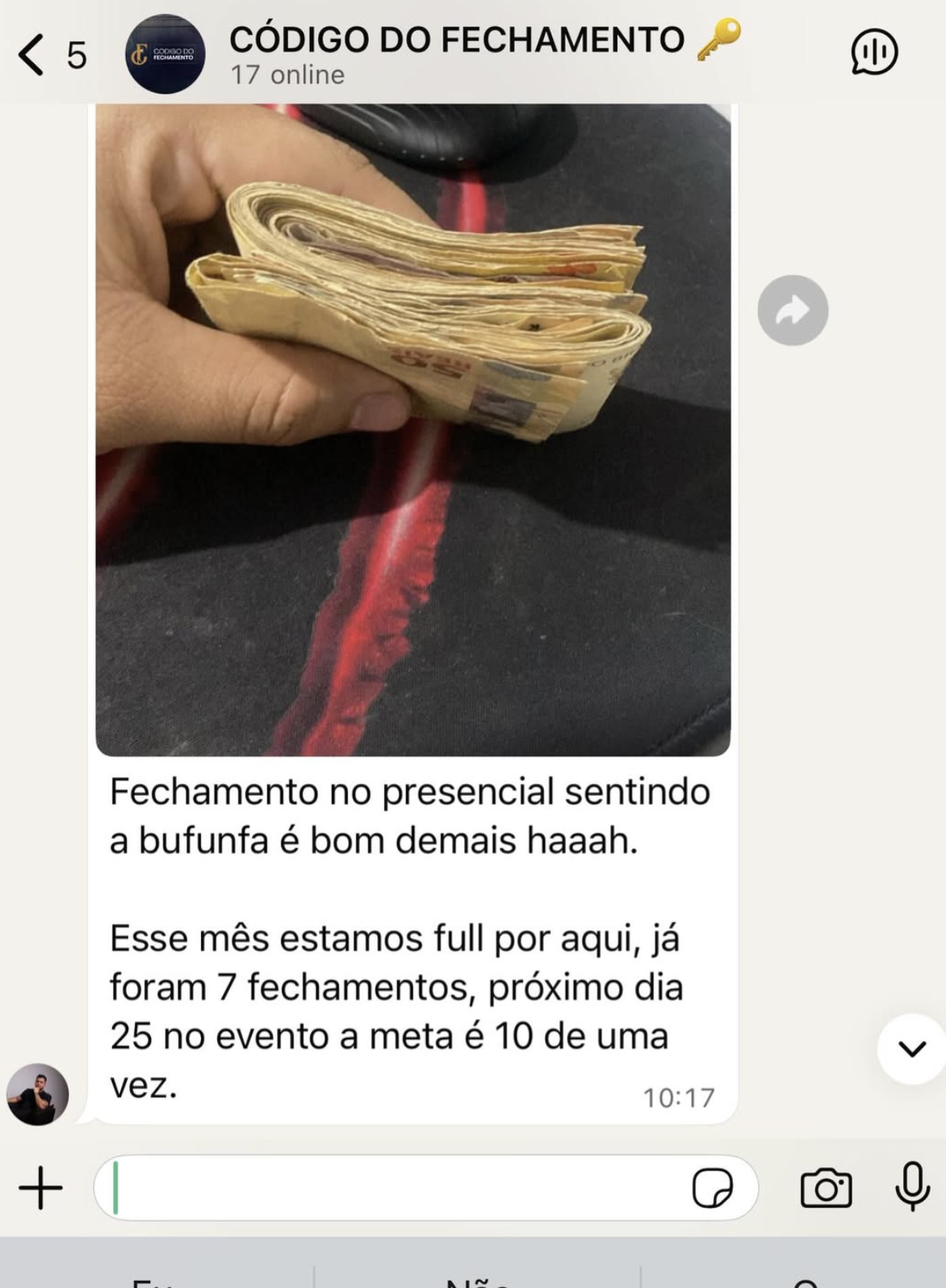 Feedback de aluno do Código do Fechamento 5
